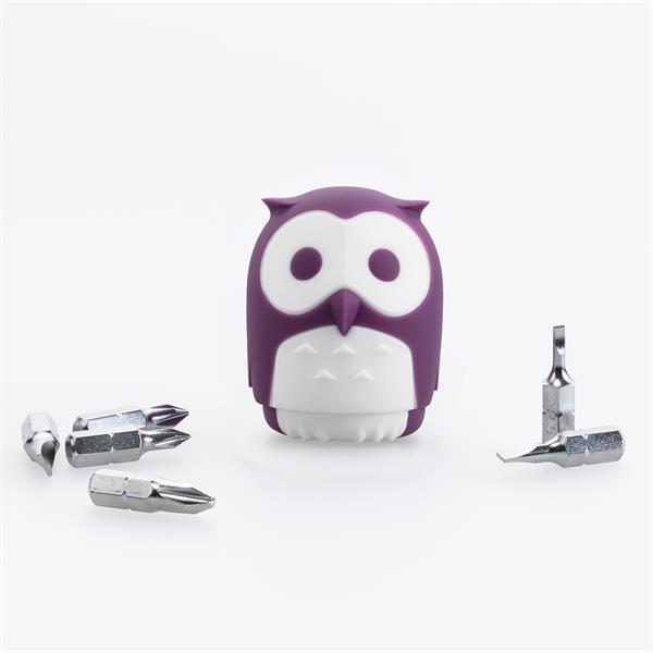 HT-OW2102P   Skrutrekker m/bits, UGLE, lilla/hvit iThinking